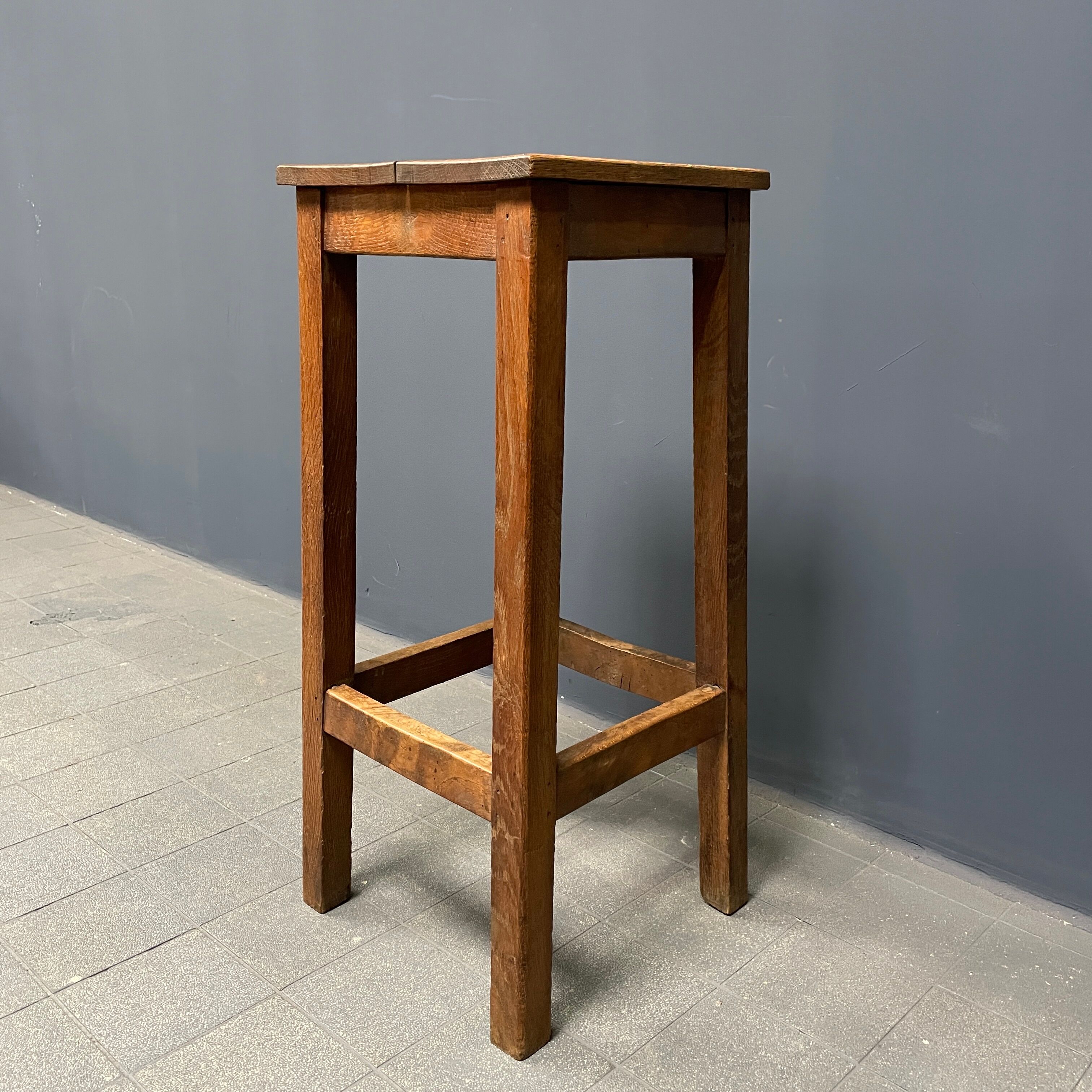 High oak stool from France