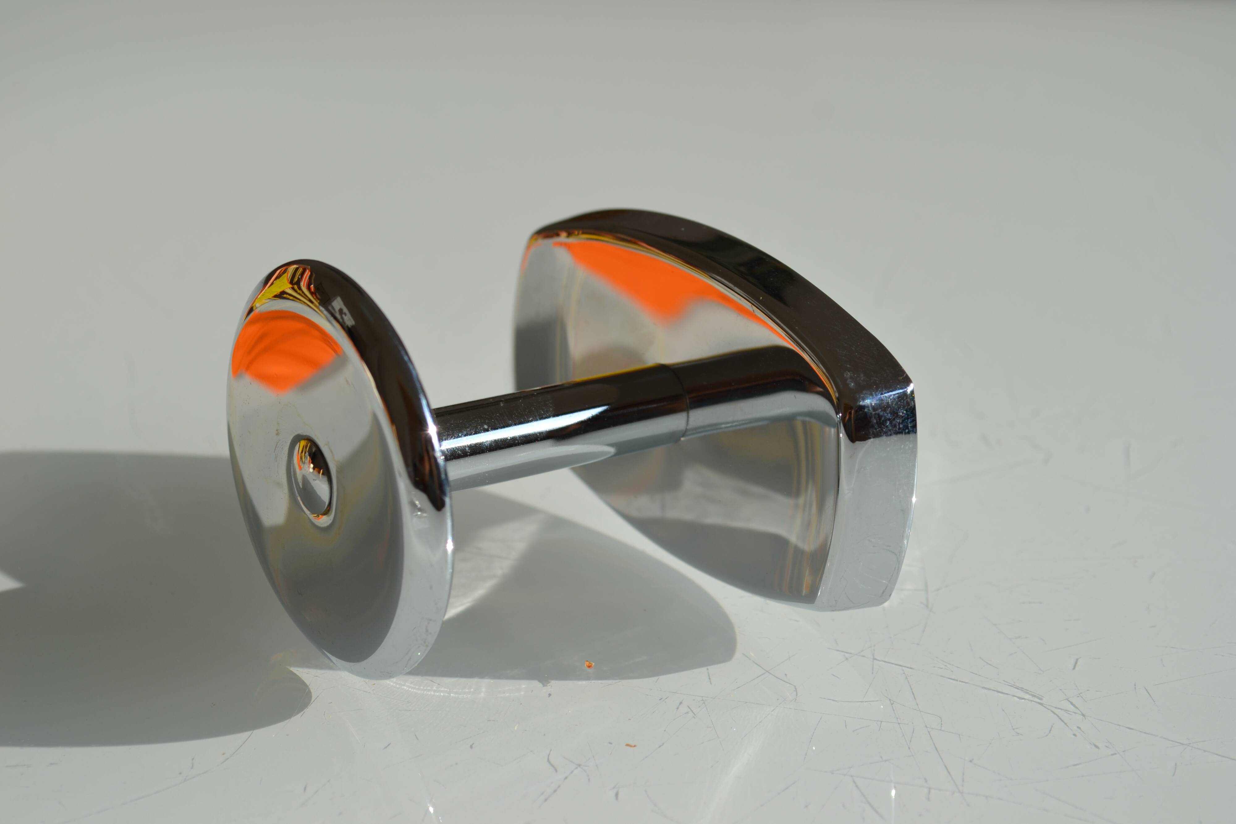 Vintage 80's chrome metal wall coat rack with 1 hook