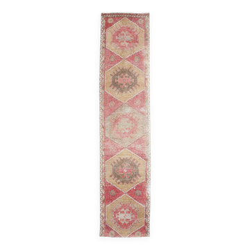 3x12 Red Tribal Turkish Runner Rug 83x370Cm SK 24645