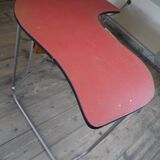 Vintage desk from the 50s, metal tube base and wooden box