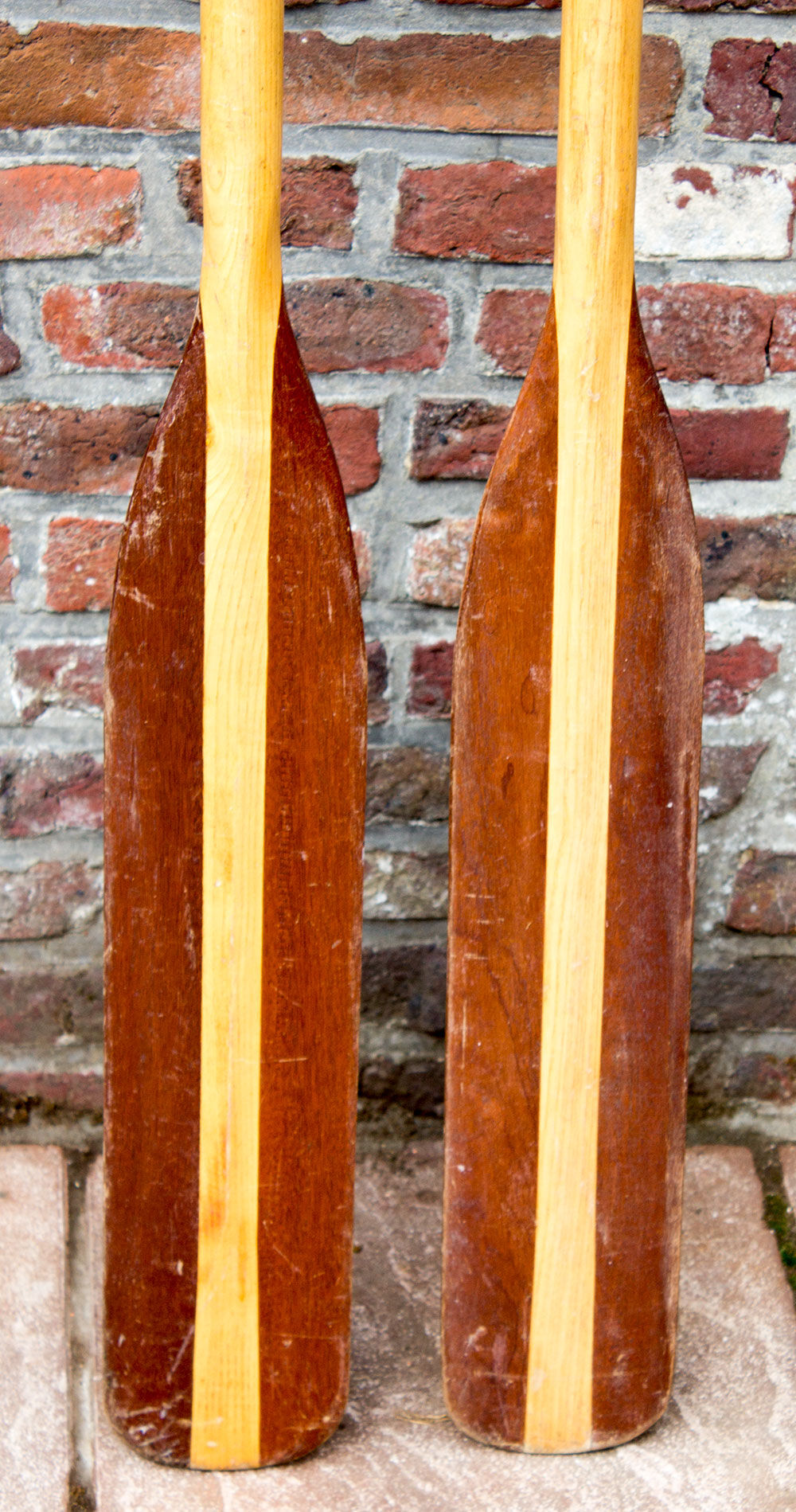 Old pair of wooden paddles 180 cm