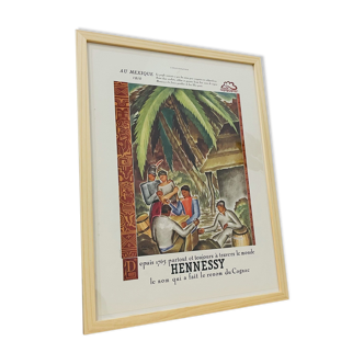 Illustration Hennessy, Cognac de 1930, 30x40cm
