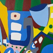 Contemporary Abstract Painting "Blue Tiger" 2023 Unframed Acrylic on Canvas