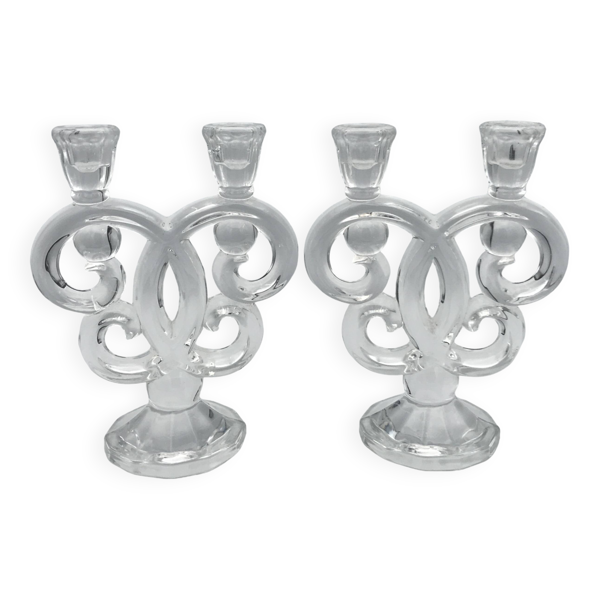 Pair of vannes crystal candelabra, 1960s decoration