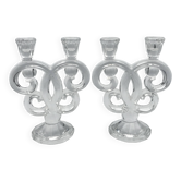 Pair of vannes crystal candelabra, 1960s decoration