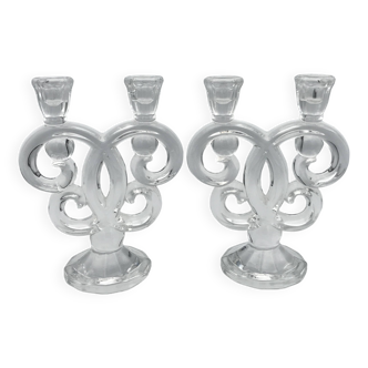 Pair of vannes crystal candelabra, 1960s decoration