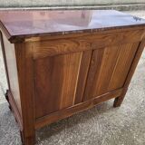 4 drawer chest of drawers in walnut with red marble top from the 19th century