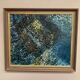 Grande huile sur toile suédoise originale – « Composition » par Valter Gibson
