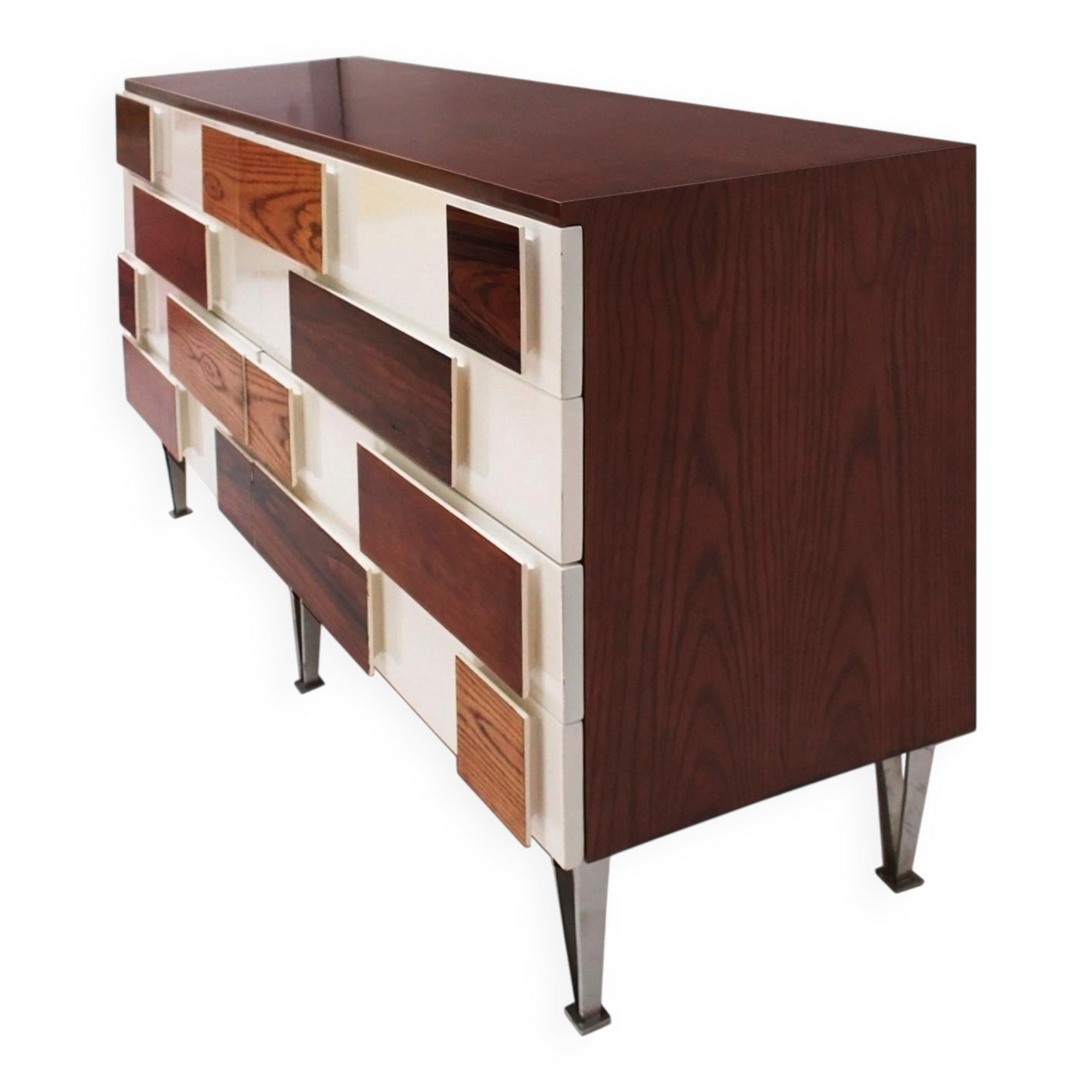 Italian Sideboard in Solid Wood with Steel Legs