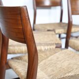 Teak Cane Chairs 351 Georg Leowald for Wilkhahn 1960s