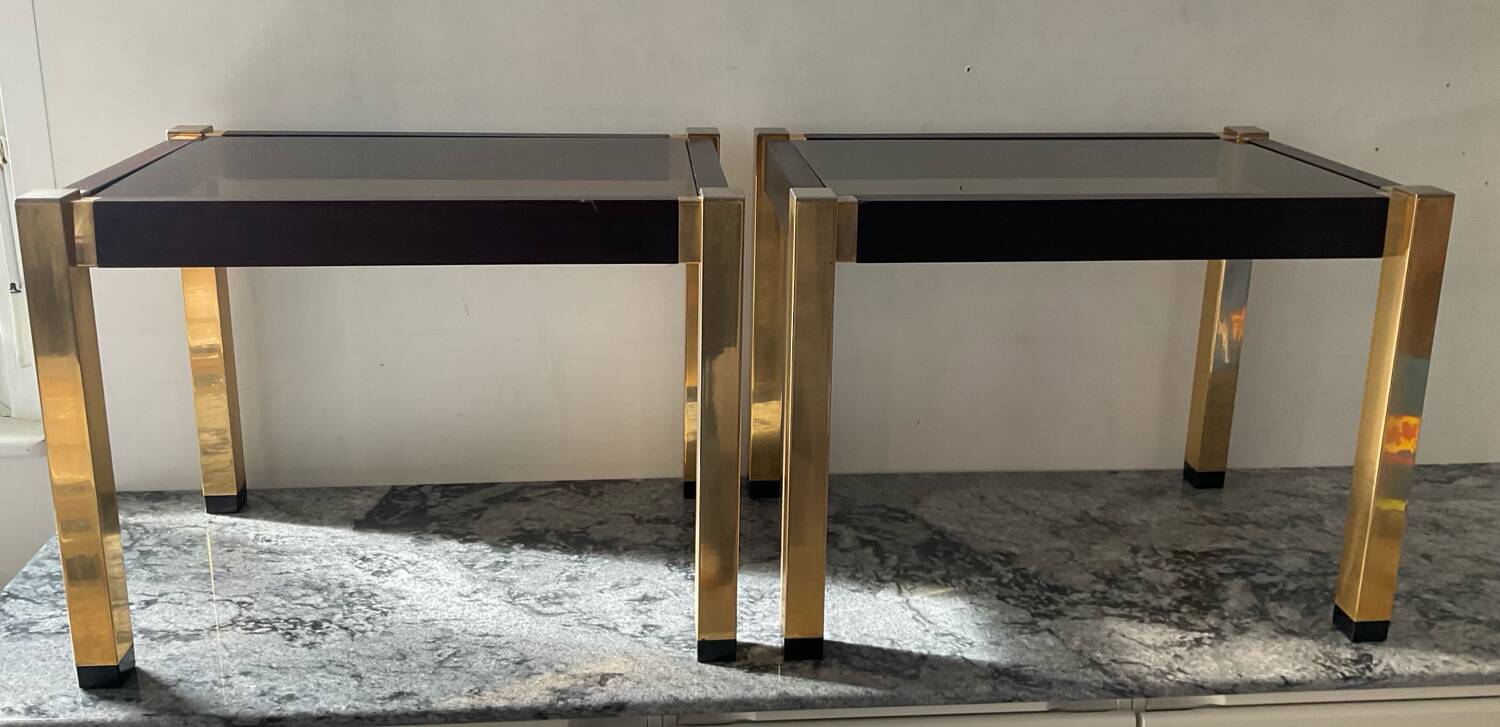 Pair of Hollywood Regency style side tables