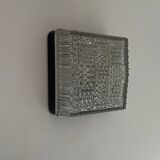 Vintage wall lamp in pressed molded glass, France 1970