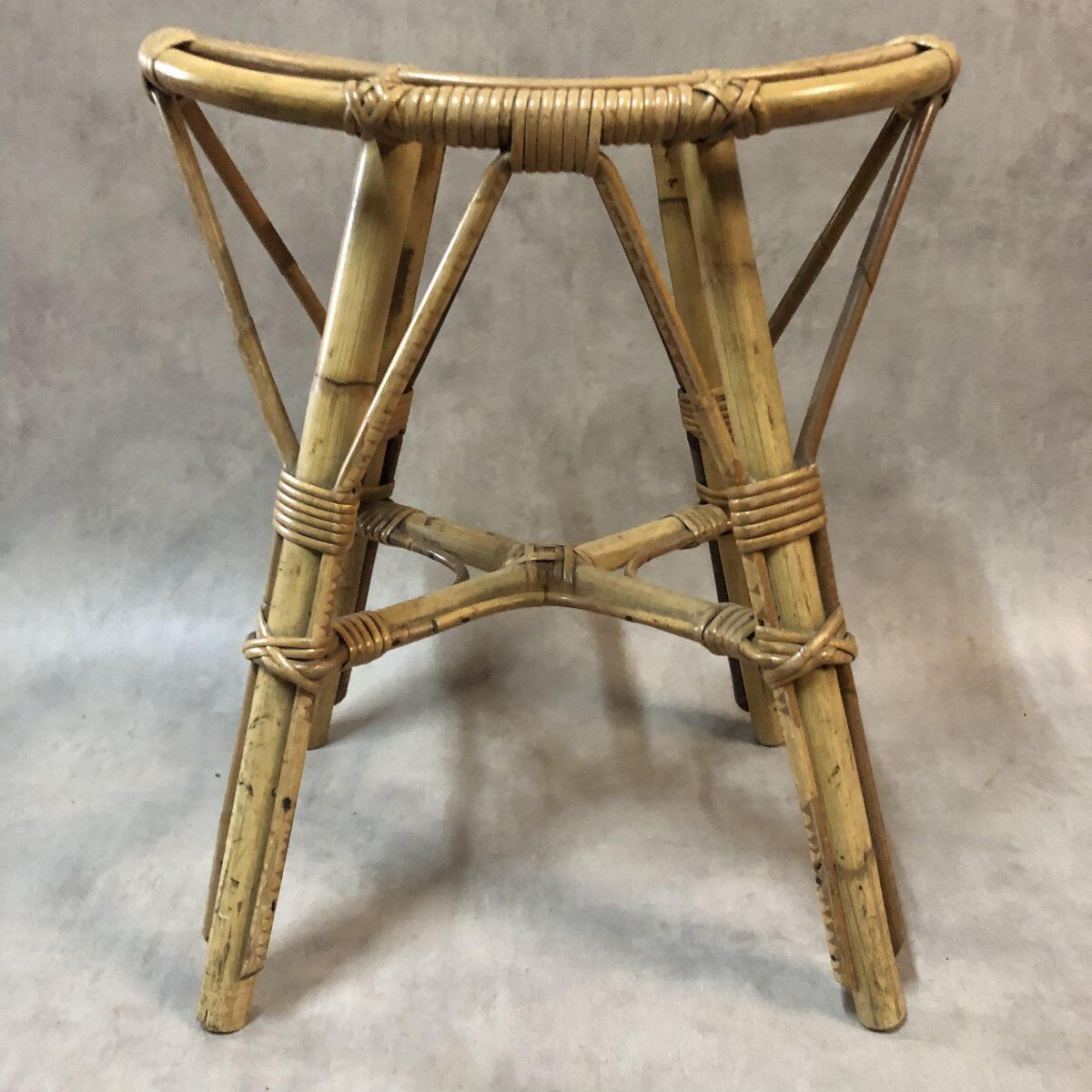 Tabourets vintage en rotin 1950s