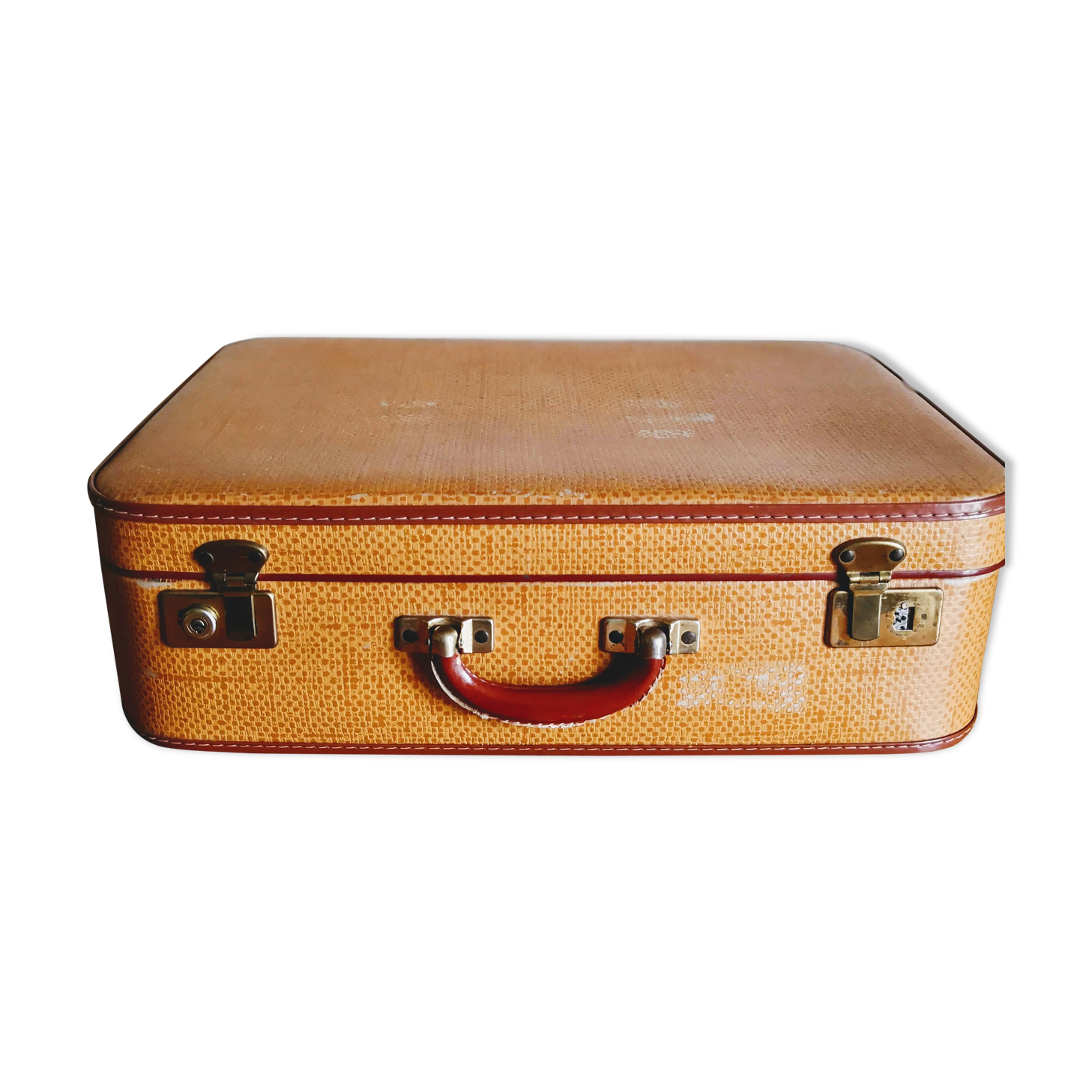 Old suitcase yellow orange