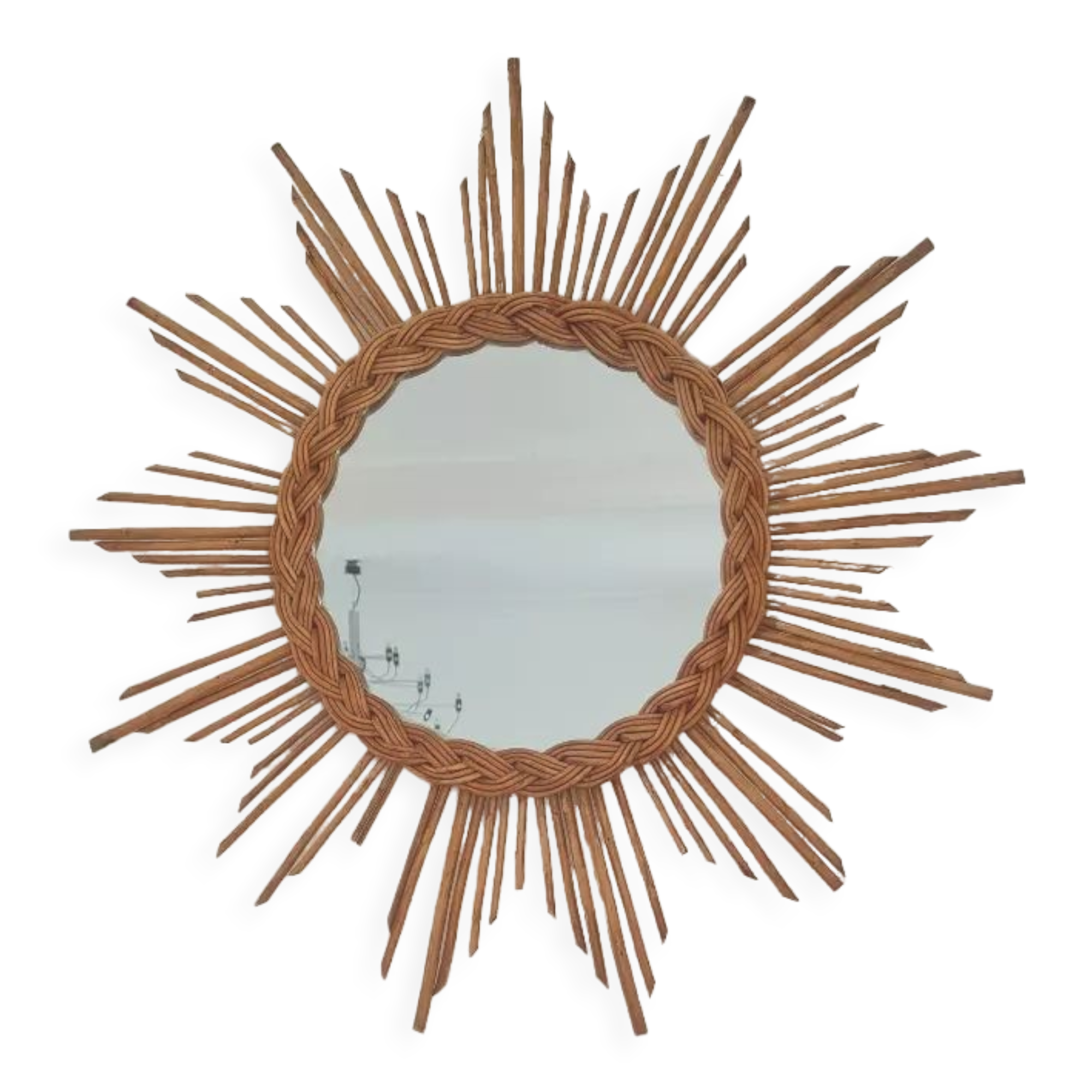Rattan sun mirror 1960, 55 cm