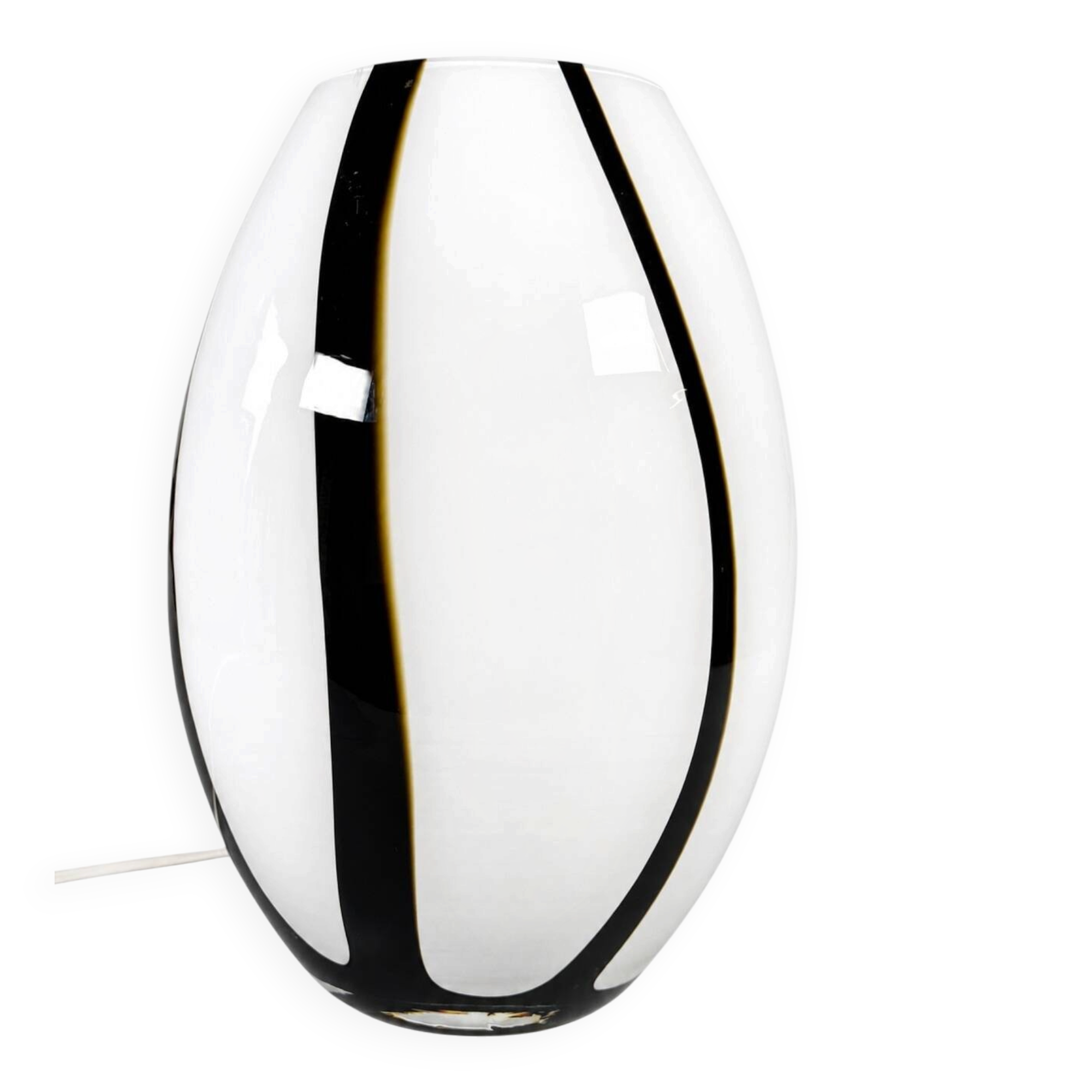 Lampe de table en verre vintage des années 1970 1980 par Volux Italie