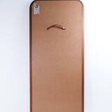 Mid-century modern sculptural wall mirror, teak, crystal glass, Glas & Trä, 1960s