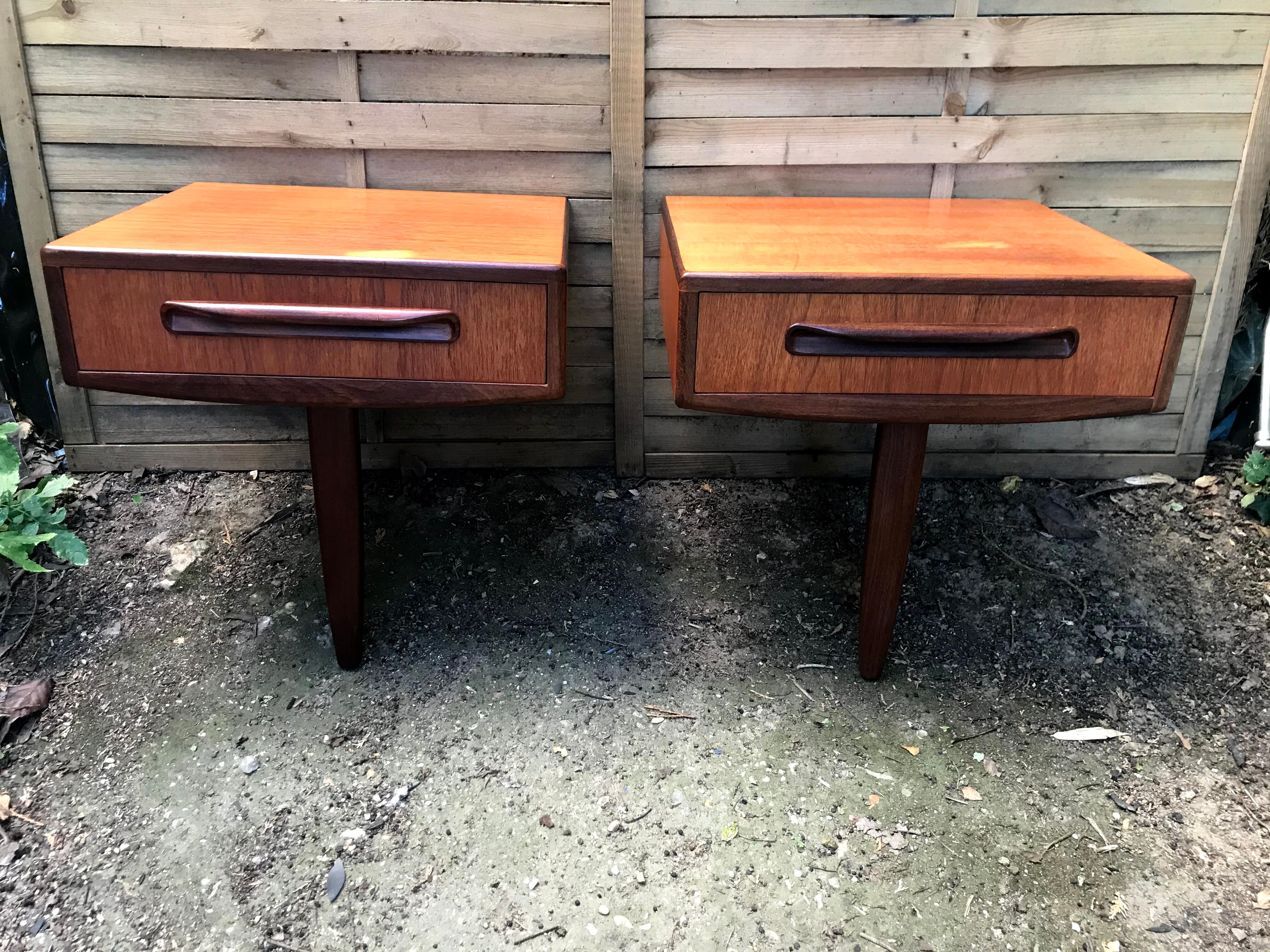 Pair of GPlan night tables in teak 60s