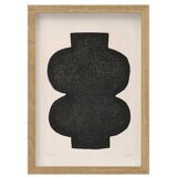 Collection of 4 black abstract paintings signed Eawy.