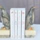 Pair of “penguins” bookends in alabaster