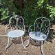 Paire de fauteuil en fer blanc ancien