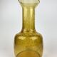 Ancien Vase Carafe Verre Soufflé Bullé Ambré Jaune