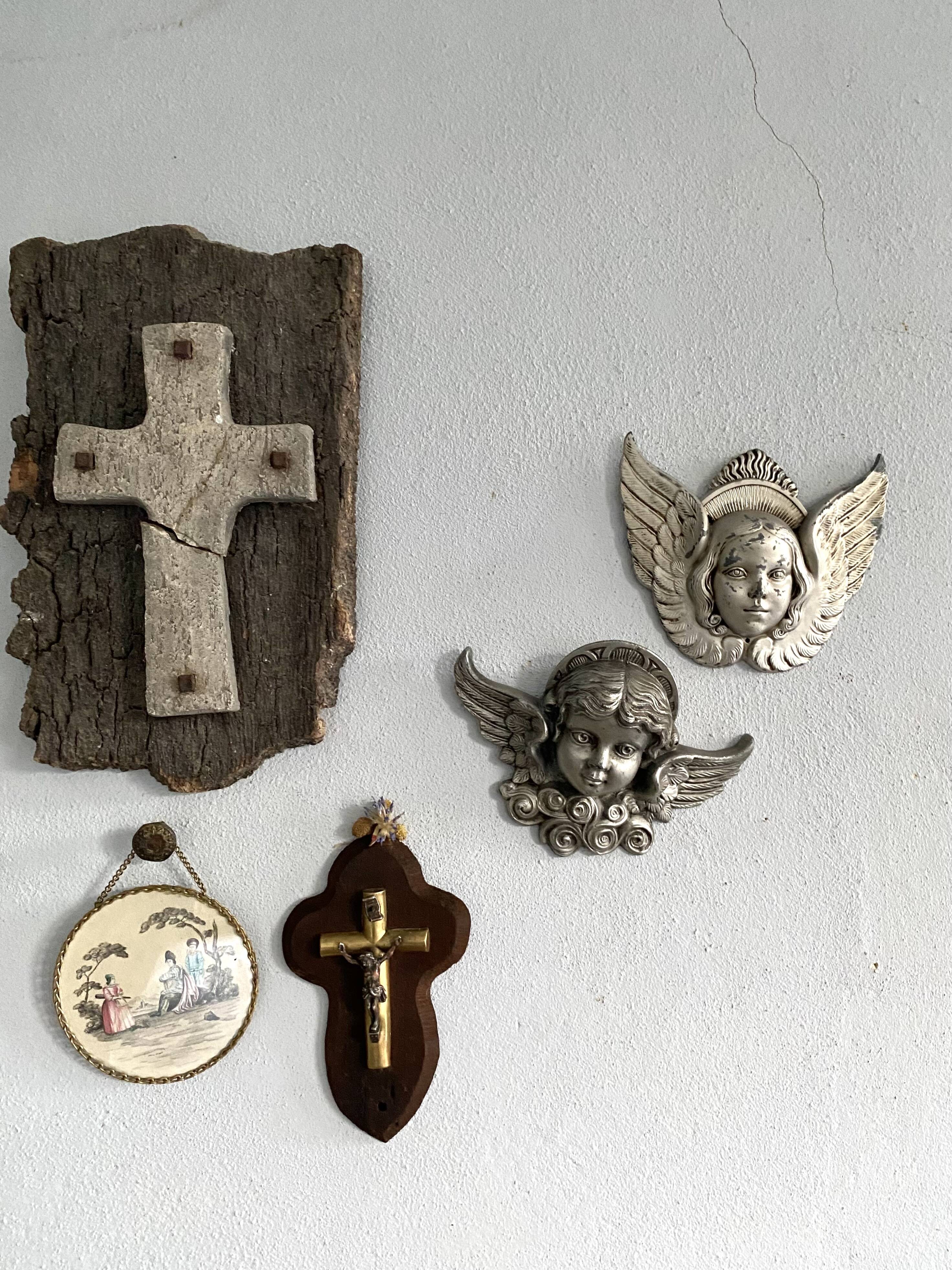Décoration murale, enseigne tête métal 16 x 13 cm