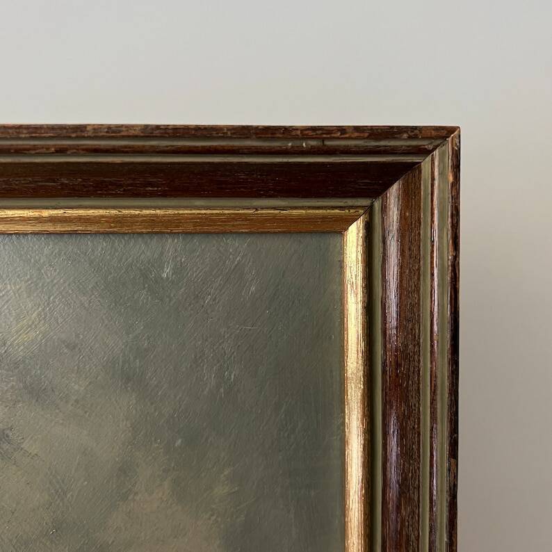 Peinture à l'huile de voilier vintage signée