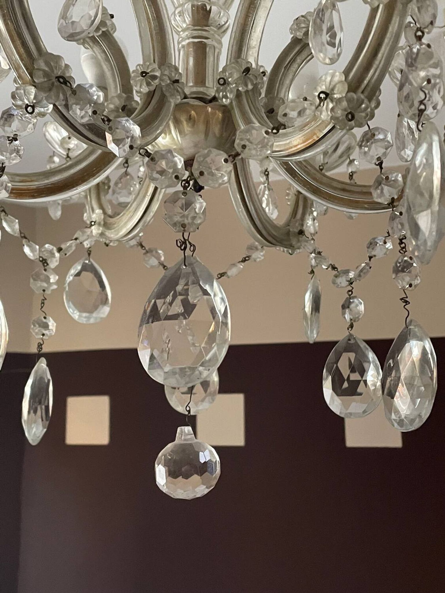 Lustre ancien pampilles  5 branches murano