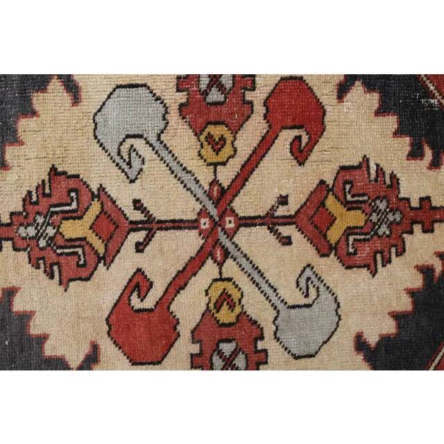 Vintage Turkish Oushak Handmade Wool Cotton Red Runner Rug 73x330