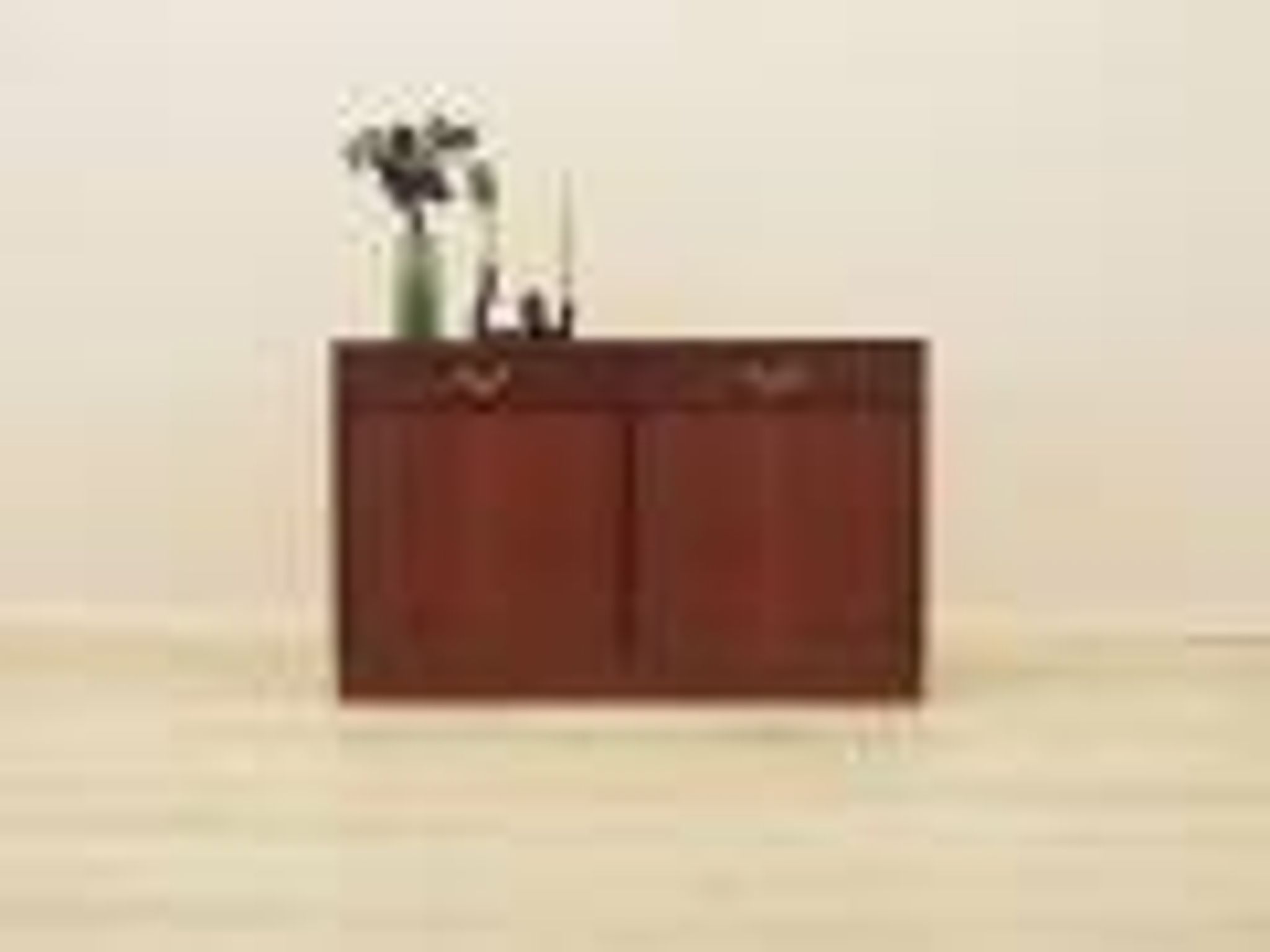 Danish mahogany veneered cabinet with drawers and lockable doors, 1970s