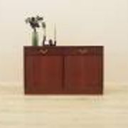 Danish mahogany veneered cabinet with drawers and lockable doors, 1970s