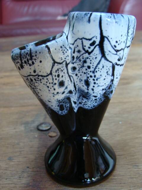 Vase double en céramique émaillée vintage