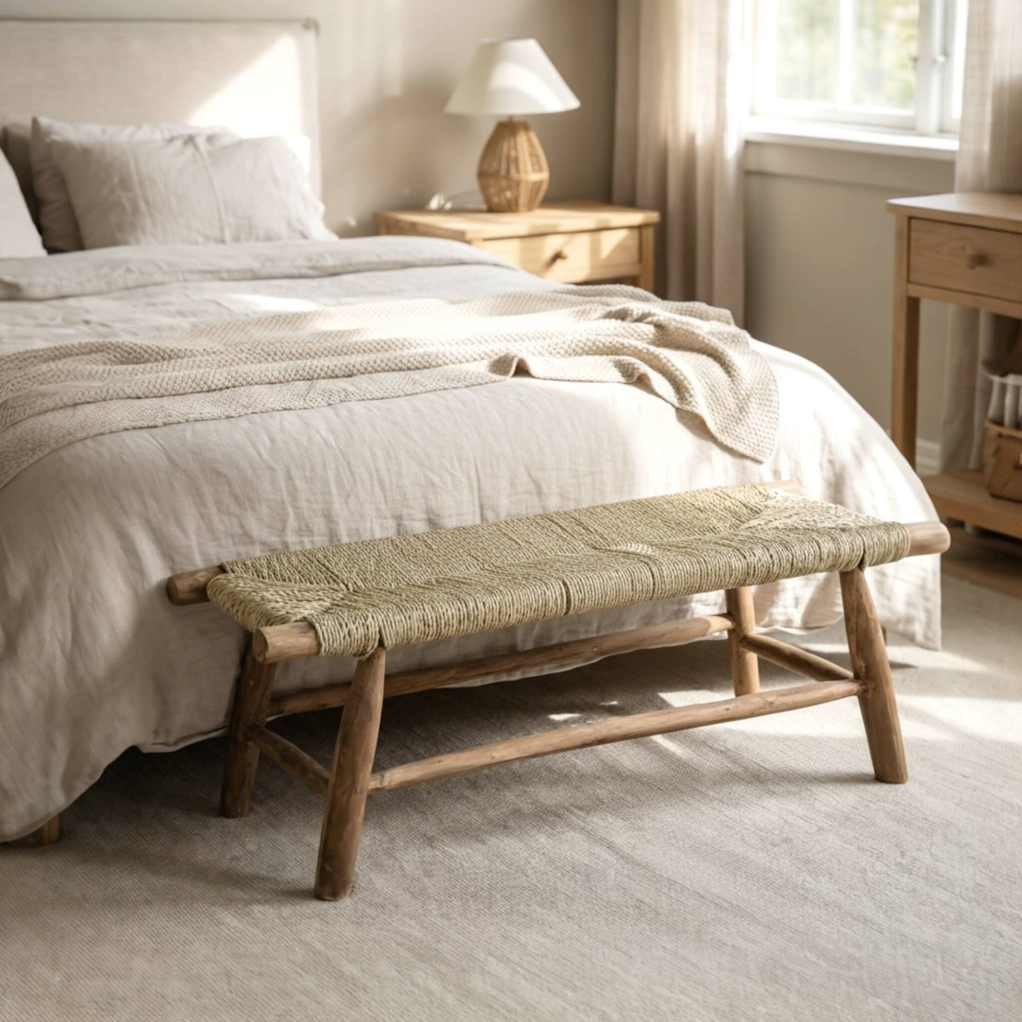 Moroccan rope bench