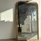 Large gilded mirror 19th century rounded corners mercury glass Louis XVI style