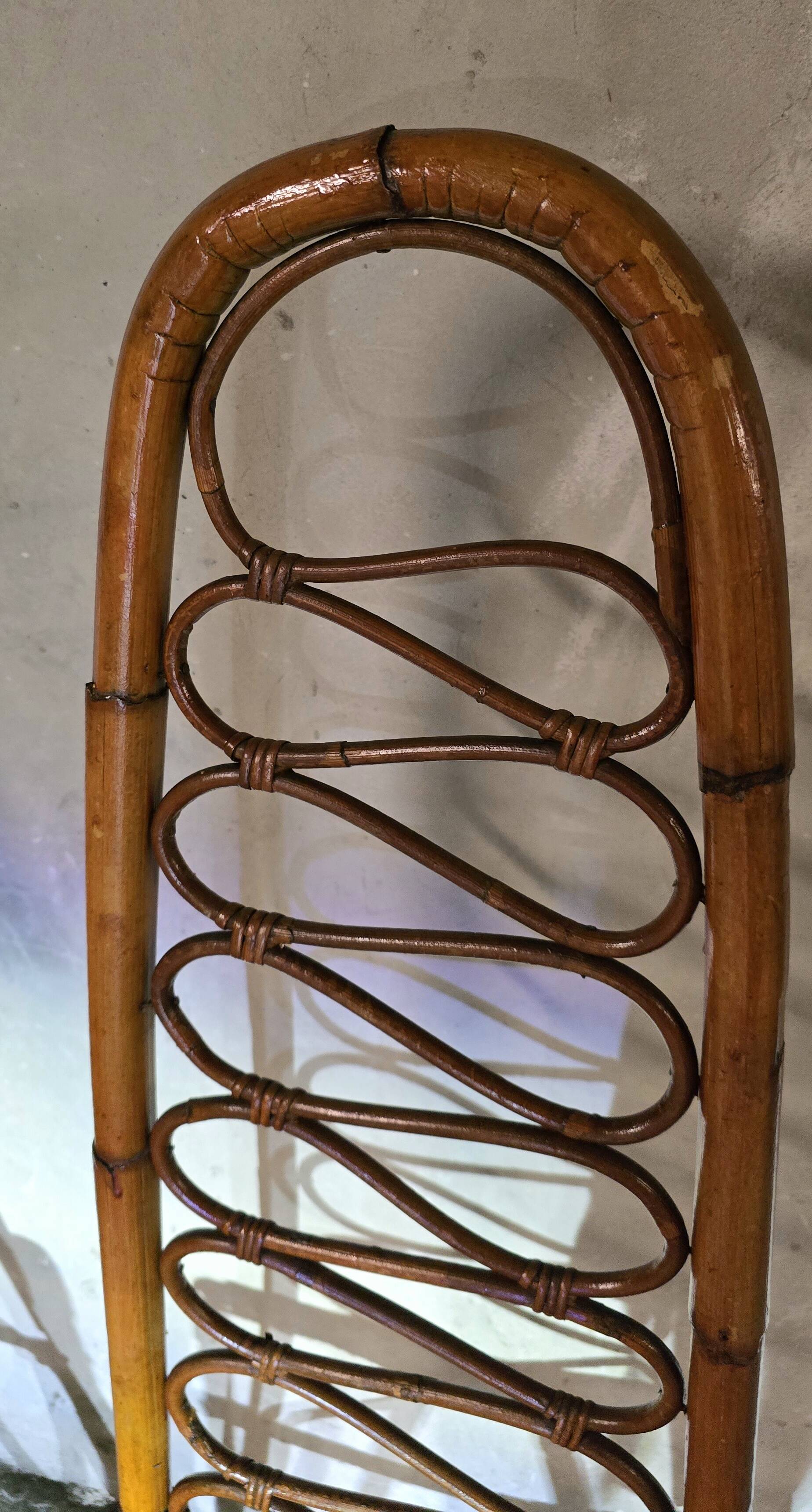 Set of 4 bamboo chairs produced, 1960