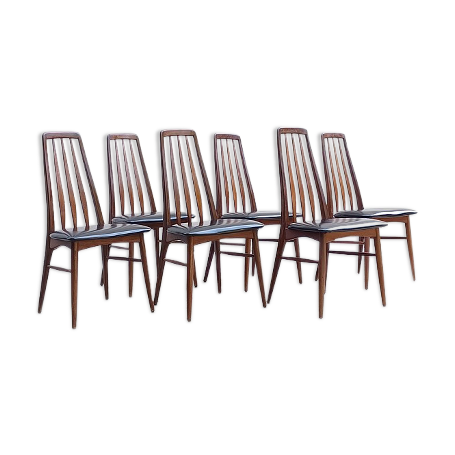 Set of 6 Danish chairs from Niels Koefoed Scandinavian EVA model 1960