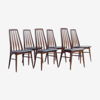 Set of 6 Danish chairs from Niels Koefoed Scandinavian EVA model 1960