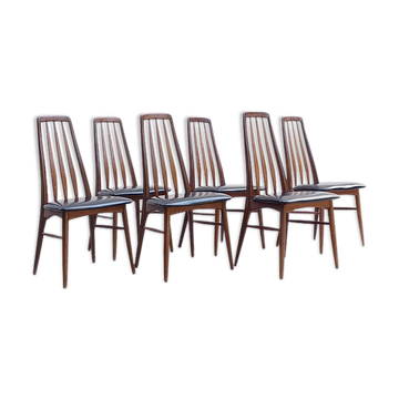 6 chaises danoises de Niels Koefoed modèle EVA scandinave 1960