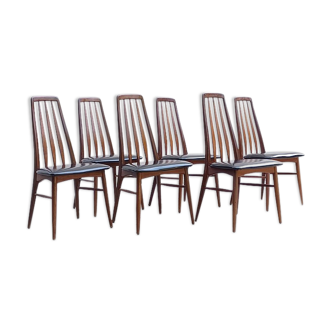 Set of 6 Danish chairs from Niels Koefoed Scandinavian EVA model 1960