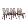 Set of 6 Danish chairs from Niels Koefoed Scandinavian EVA model 1960