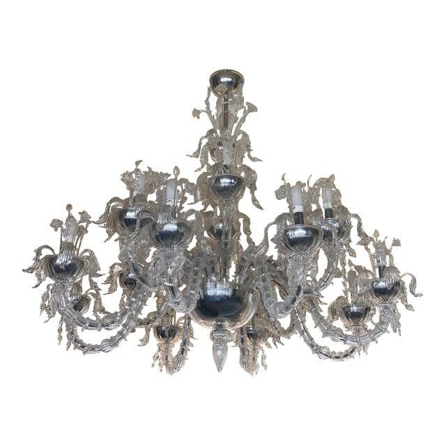 Contemporary "ca rezzonico" with flowers and leaves murano glass chandelier