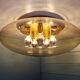 Large ceiling light in brass and blown bubble glass, Glasshütte Limburg, 1970.