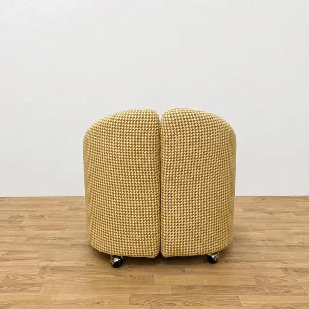Eugenio Gerli Armchair for Tecno Reupholstered Houndstooth, 1970s