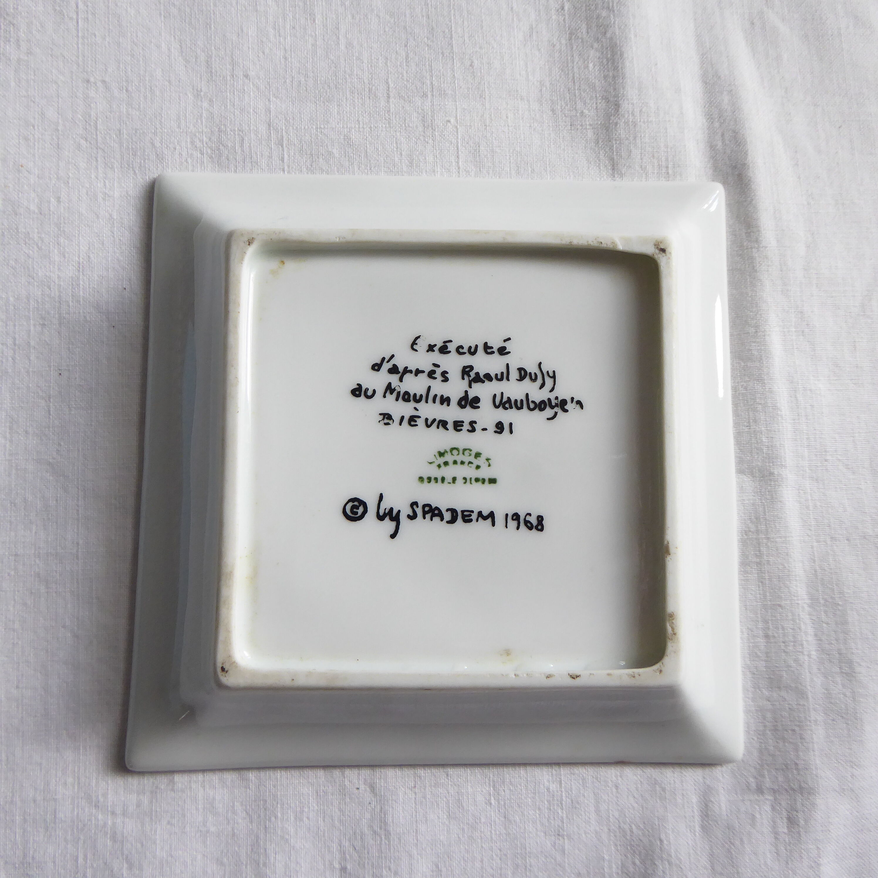 Empty cup Limoges porcelain pocket after Raoul Duffy