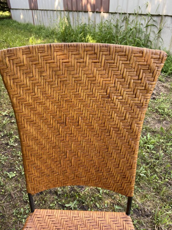 4 Chaises bistrot brasserie bière café terrasse métal et rattan