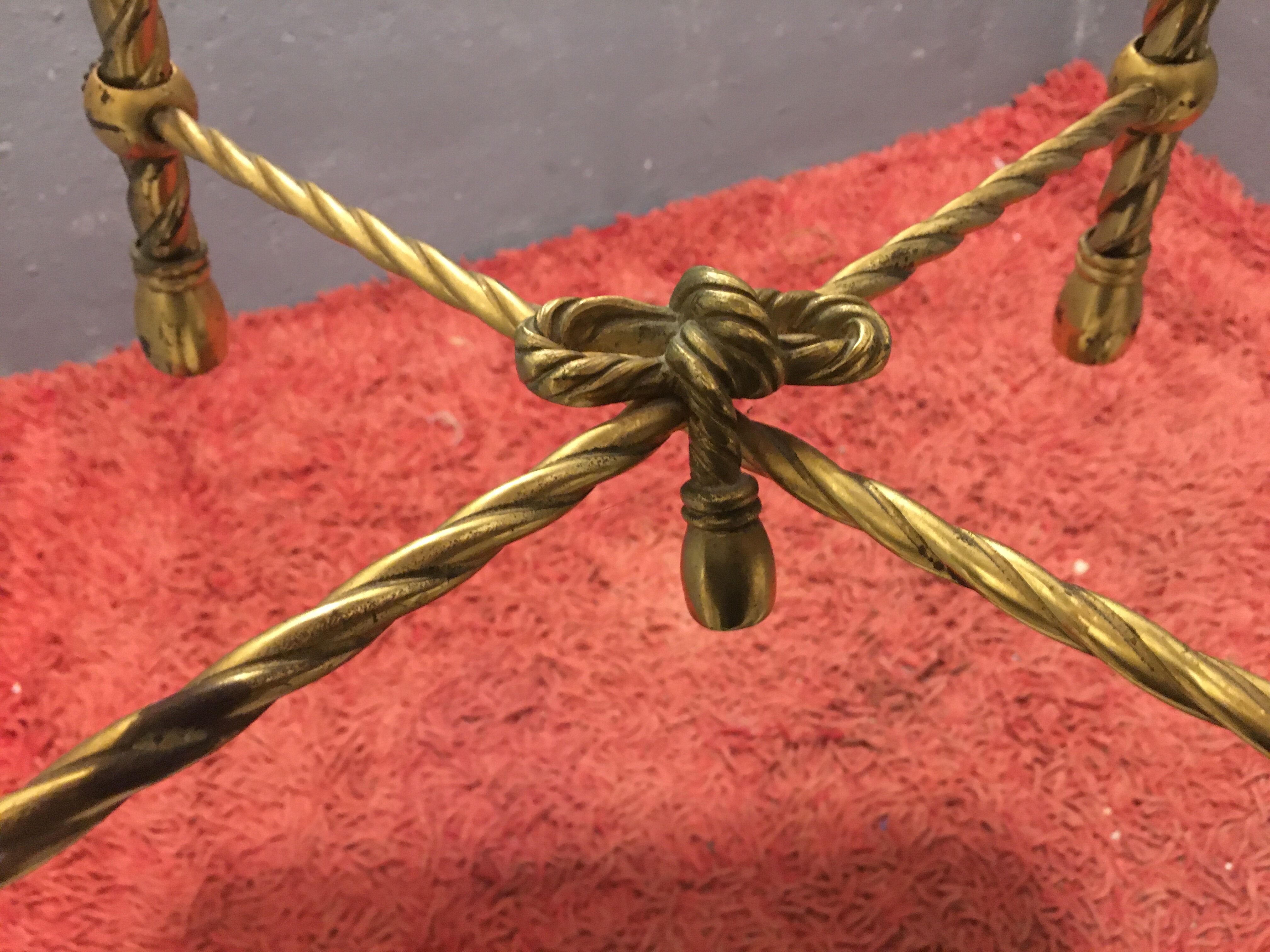 Golden Brass Style Rope Stool