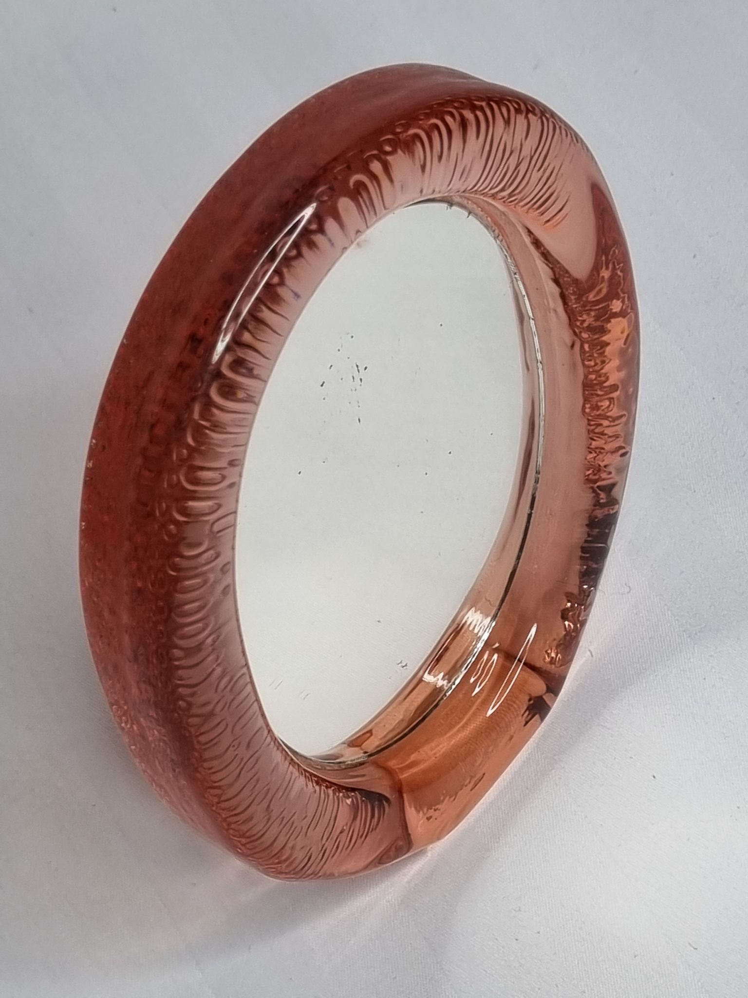Miroir en verre vintage ovale à poser 16 cm