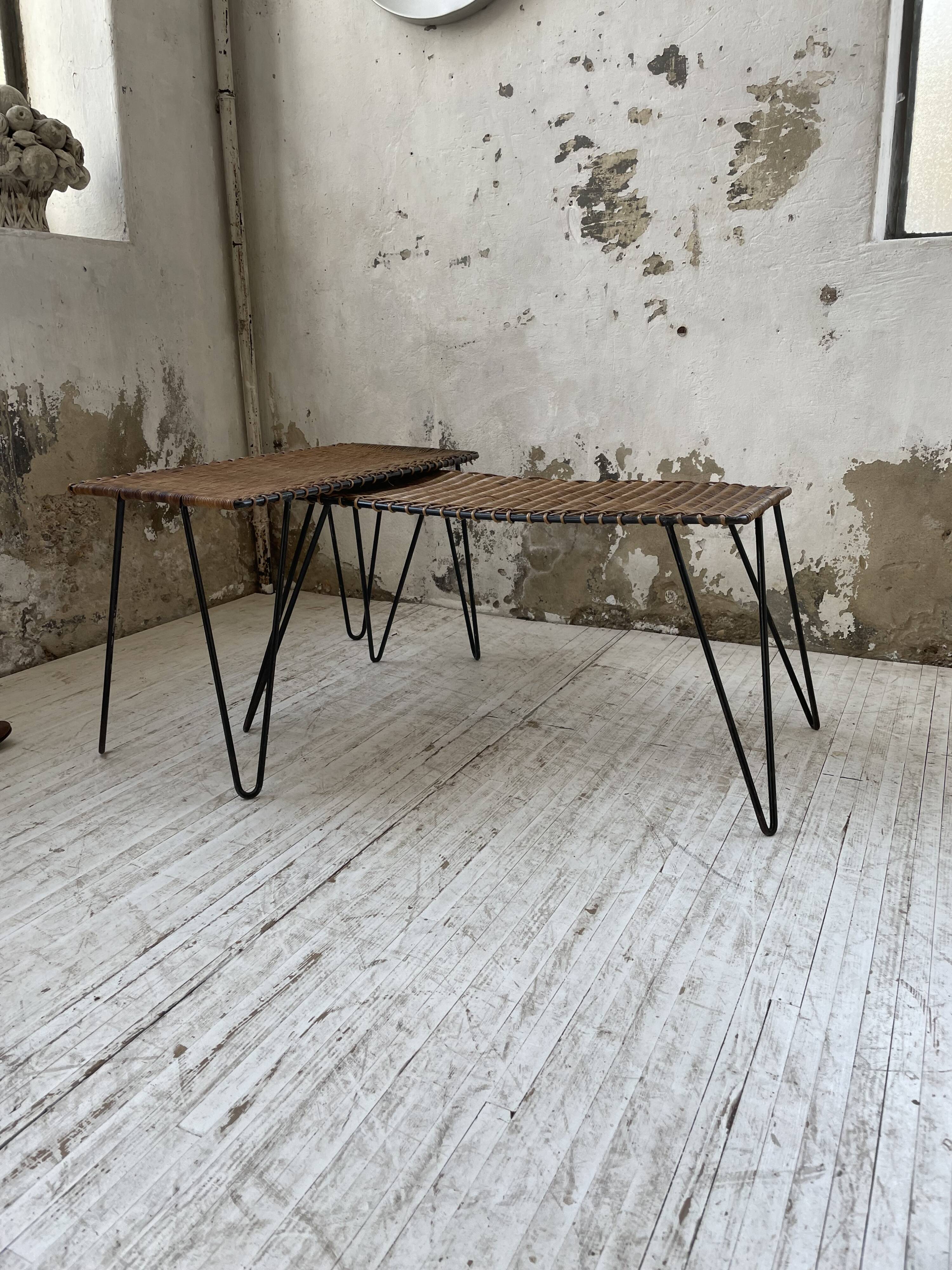 Duo of wicker tables RaouDuo of wicker tables Raoul Guysl Guys