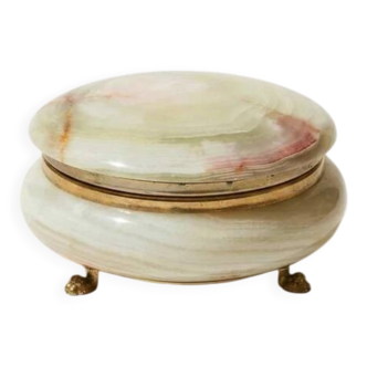 Vintage green marble/onyx jewellery box - 1960s/70s